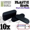 Plastic Bases, Oval Pill, BLACK, 25x70mm