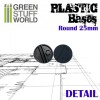 Plastic Bases, Round, BLACK, 25mm
