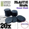 Plastic Bases, Round, BLACK, 32mm