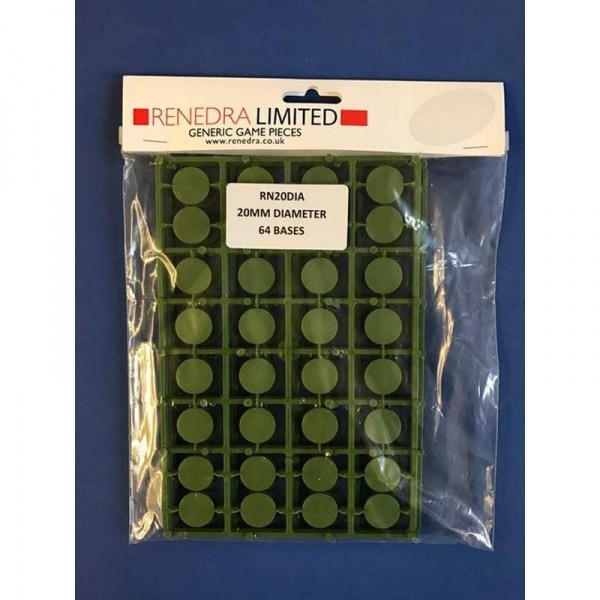 20mm Diameter Round Renedra Bases, 64x