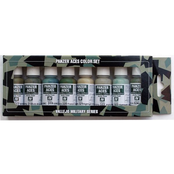 70126 Vallejo Panzer Aces Set - Allied Crew Uniforms (8x17ml)