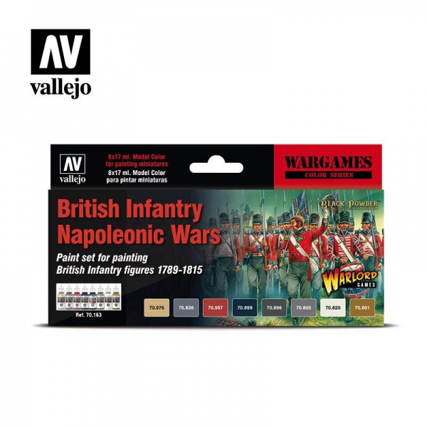 70163 Model Color Set - Wargames Set: British Infantry Napoleonic Wars (8)