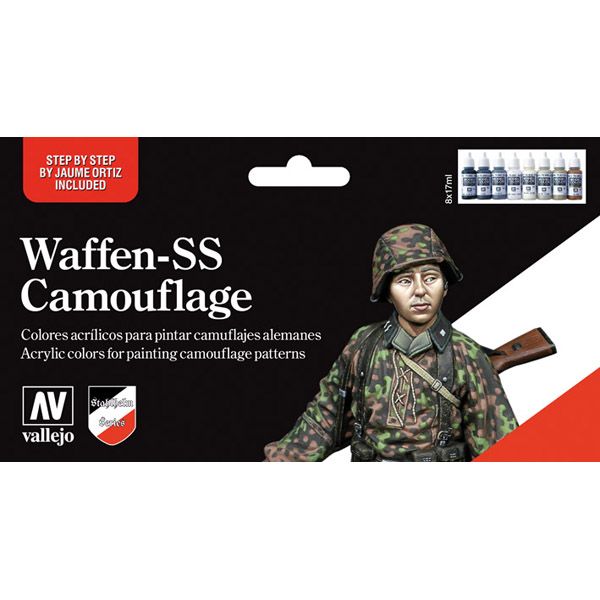 70180 Vallejo Model Colour Set - Waffen SS Camouflage (8) by Jaume Ortiz (8x17ml)