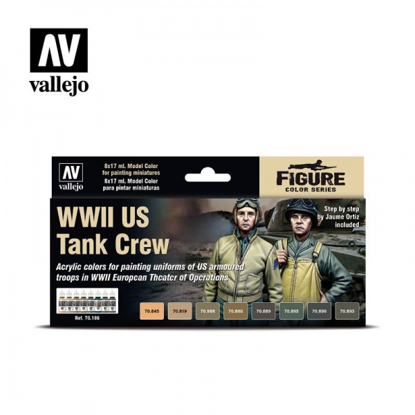 70186 Model Color Set - WWII US Tank Crew (8)