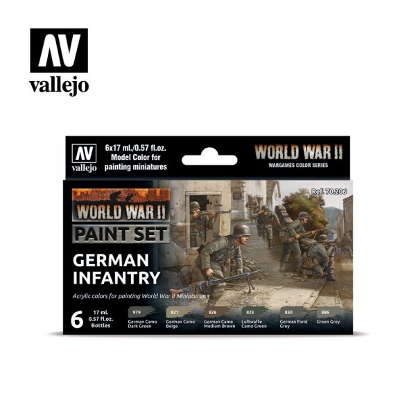 70206 Model Color Set - WWII German Infantry (6)