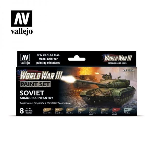 70221 Model Color Set - WWIII Soviet Armour & Infantry (8)