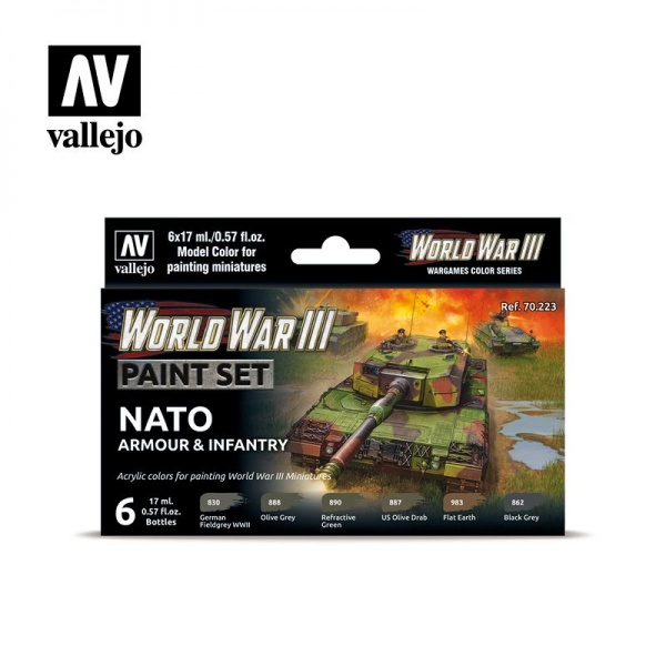 70223 Model Color Set - WWIII NATO Armour & Infantry (6)