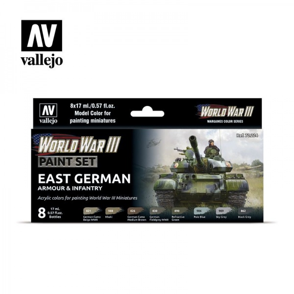 70224 Model Color Set - WWIII East German Armour & Infantry (8)