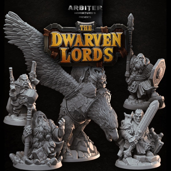 Dwarven Lords, ARB7, 28mm Fantasy Resin Miniatures