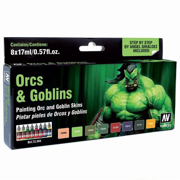 72304 Game Colour Set - Orcs & Goblins by Angel Giraldez (8x17ml)