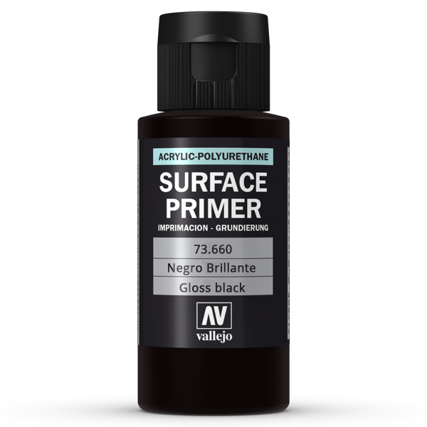 73660 Vallejo Surface Primer - Gloss Black Primer, 60ml