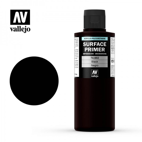 74602 Vallejo Surface Primer - Black, 200ml