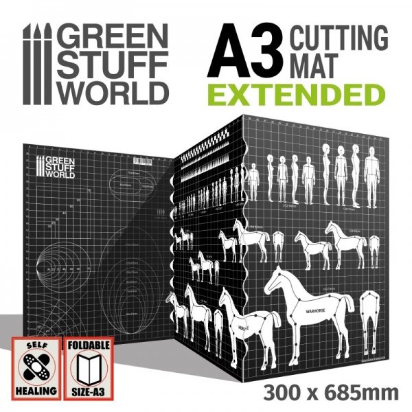 Folding Scale Cutting Mat, A3 Extendable, 300x685mm