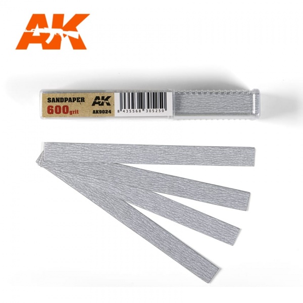 Dry Sandpaper, 600 grit, 50x Strips