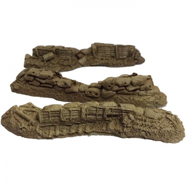 BATTLEZONE 25/28MM SAND BAG BARRICADES (PACK OF 3)