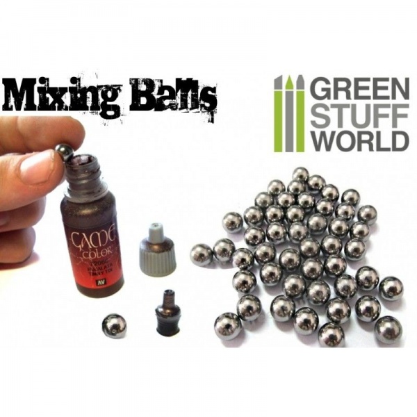 Mixing Paint Steel Ball Bearings, 6.35mm, Pack of 40