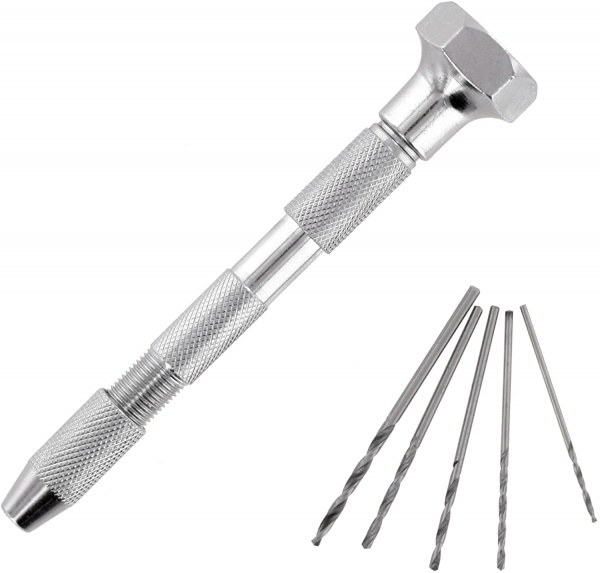 PIN VICE - DOUBLE ENDED, SWIVEL TOP WITH 5 DRILLS