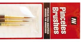 RK25999 Kolinsky-Tajmyr Detail Set (4/0, 3/0 & 2/0) Paint Brush Set