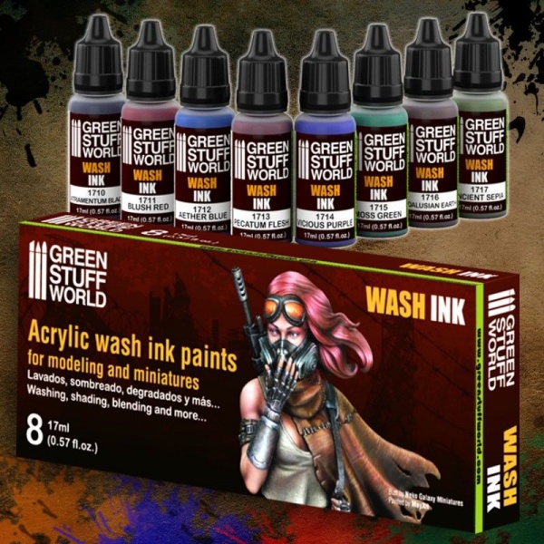 Acrylic Wash Ink Paints Set, 8x17ml