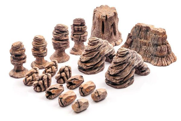 Badlands Desert Rocks Set, Prepainted, Ready-for-gaming