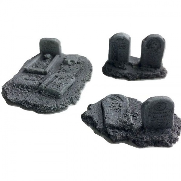 BATTLEZONE 25/28MM GRAVE STONES - TYPE 4