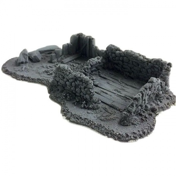 BATTLEZONE 25/28MM LARGE DERELICT BUILDING - TYPE 16