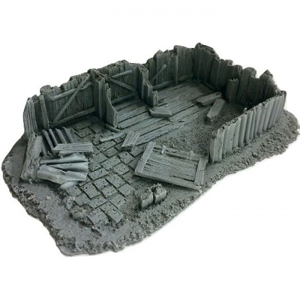 BATTLEZONE 25/28MM LARGE DERELICT BUILDING - TYPE 18