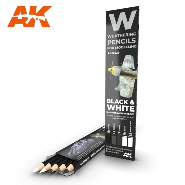 BLACK & WHITE: SHADING & EFFECTS SET, WATERCOLOUR PENCIL SET