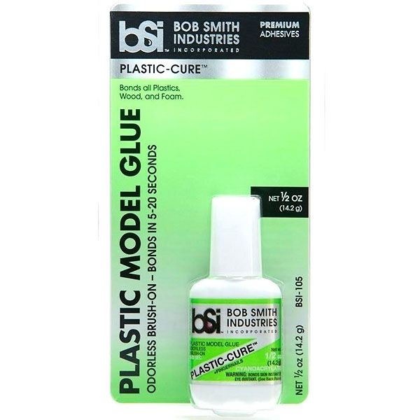 BSI Plastic Model Glue, Odourless Brush-On Plastic-Cure (0.5 oz)