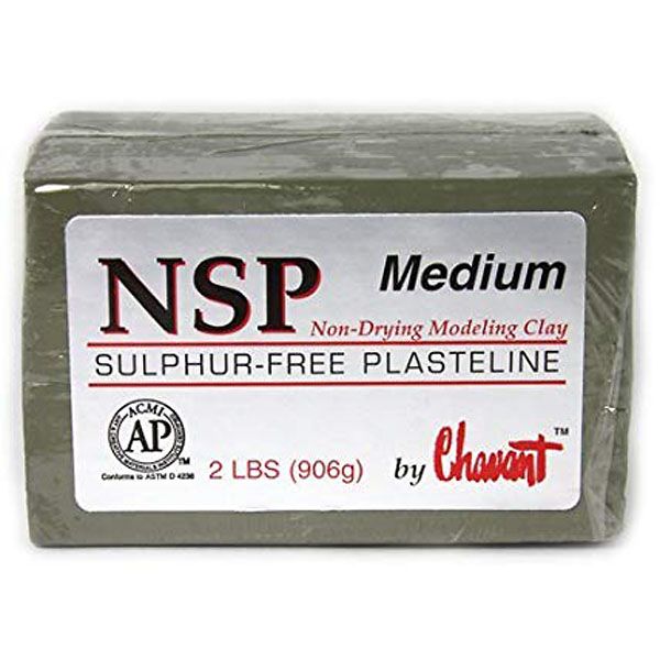 Chavant NSP Plasteline Clay, Medium Green, 2lb