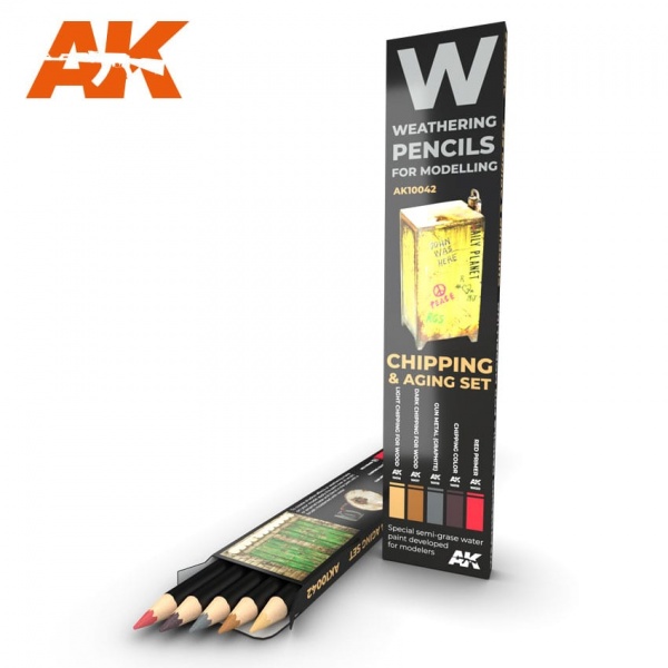 CHIPPING & AGING SET, WATERCOLOUR PENCIL SET