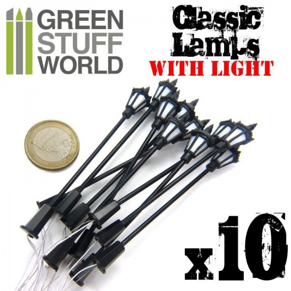 Classic Lamps with LED Lights, 10 pack