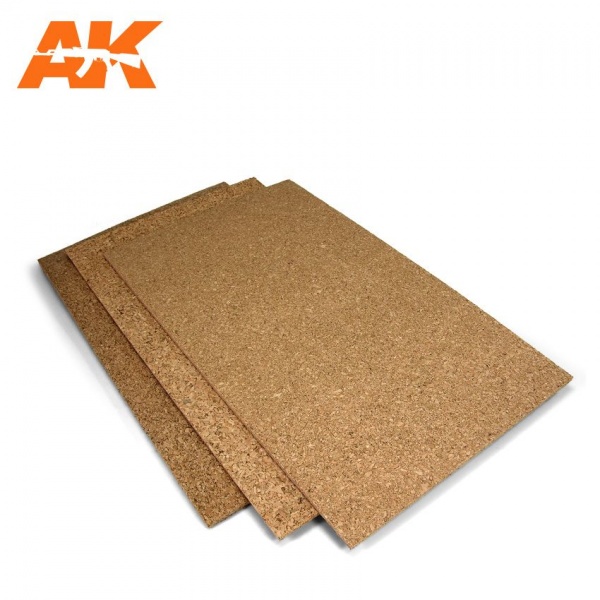 CORK SHEET, FINE GRAINED, 200X300MM, ASSORTED PACK OF 3 - 1MM,2MM,3MM