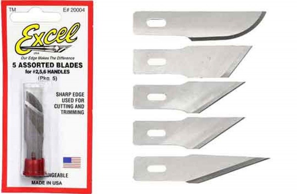 Excel No.232 Assorted Heavy Duty Blades, Pack of 5