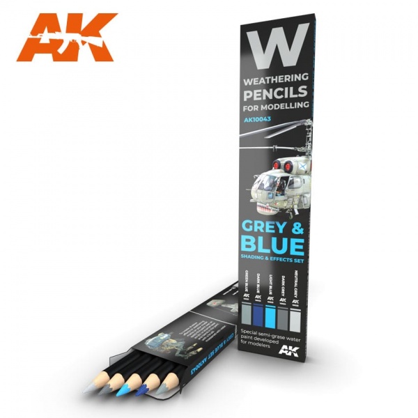 GREY & BLUE: SHADING & EFFECTS SET, WATERCOLOUR PENCIL SET