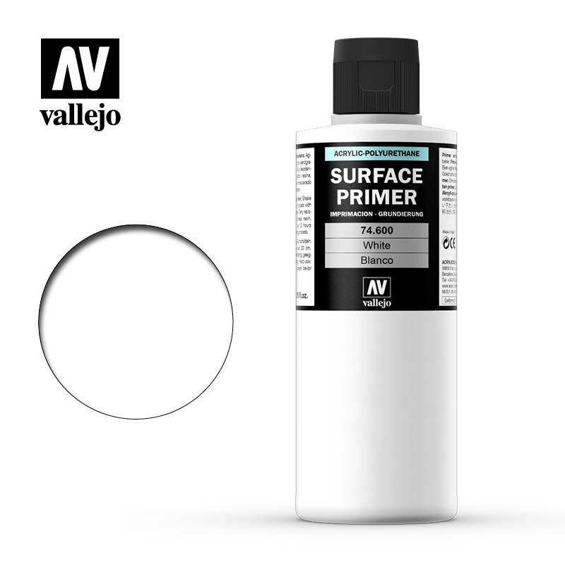74600 Vallejo Surface Primer - White, 200ml