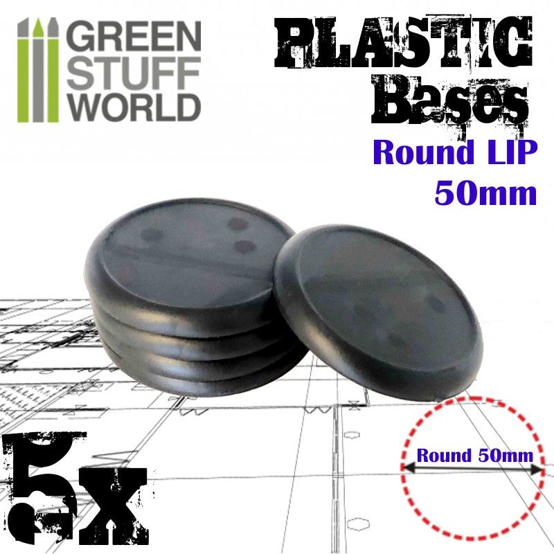 Plastic Bases, Round Lip, 50mm