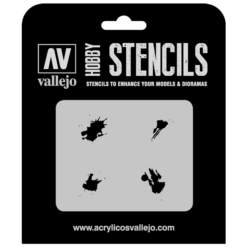 ST-TX004 Vallejo Hobby Stencils - Petrol Spills, 1/35 Scale