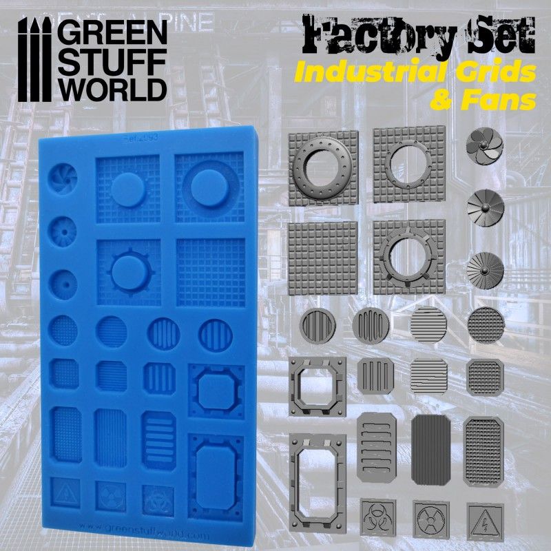 Silicone Mold - Grids & Fans