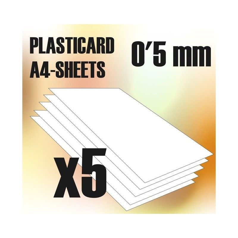 ABS Plasticard A4 - 0.5 mm COMBO, 5 sheets