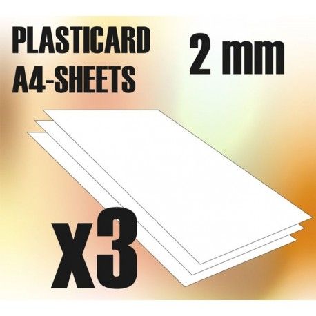 ABS Plasticard A4 - 2mm COMBO, 3 sheets