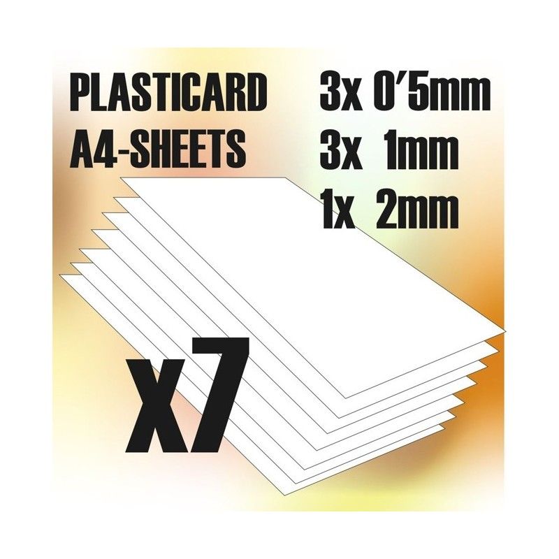 ABS Plasticard A4 - COMBO Variety 7 sheets pack