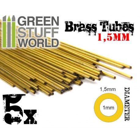 Brass Tubes, 1.5mm, Pack of 5