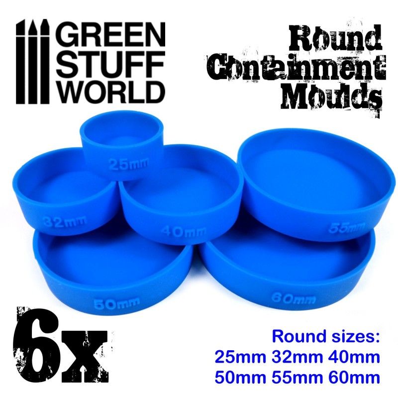 Containment Moulds for Bases, ROUND, Pack of 6
