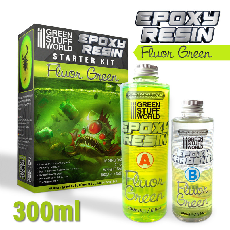 Epoxy Resin - Fluor Green Kit, 300ml