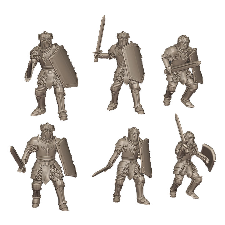 QM3D Knights, Group of 6, 28mm Scale