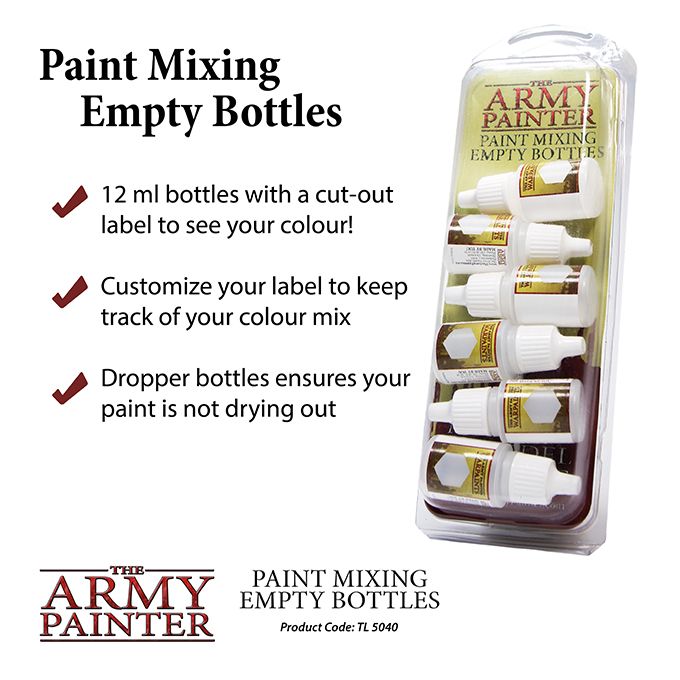 Paint Mixing Empty Bottles, Army Painter