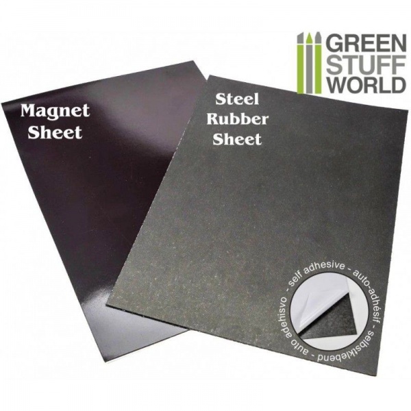 Magnetic Sheet & Rubber Steel Sheet COMBO, A4, Self-adhesive