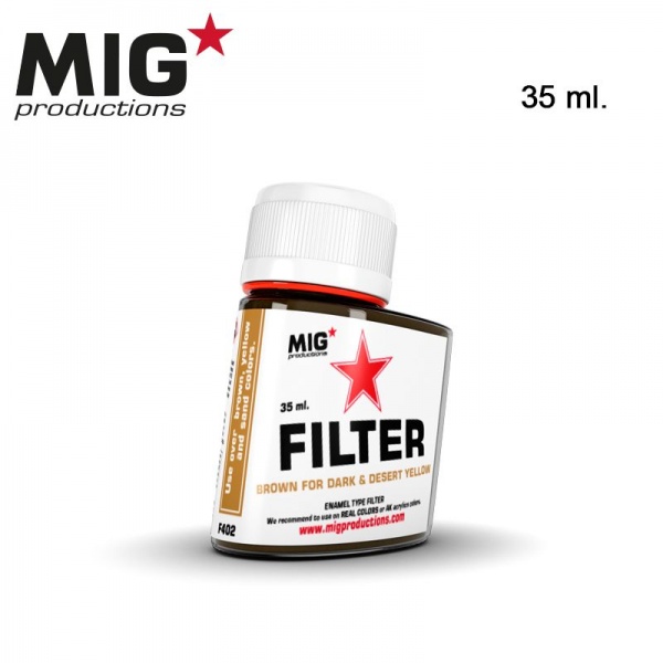 MIG FILTER PAINTS, BROWN FOR DARK & DESERT YELLOW, 35ML