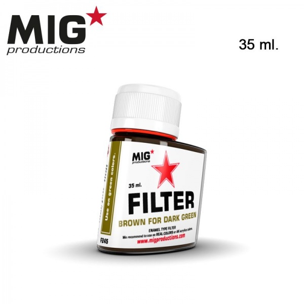 MIG FILTER PAINTS, BROWN FOR DARK GREEN, 35ML